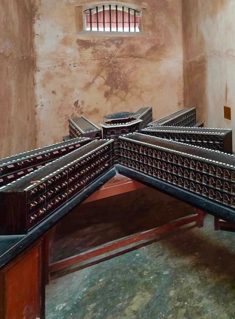 Cellular Jail's unique radial structure featured seven wings radiating from a central tower, allowing complete British control over the prisoners.