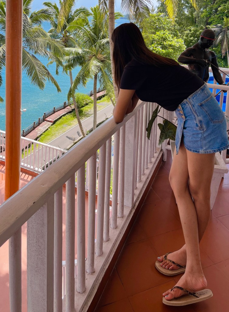 Beholding the splendour of Andaman. Towering coconut trees swaying gently against the backdrop of shimmering turquoise waters.